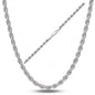 Sterling Silver 1.3mm Rope Twisted Link Chain Necklace