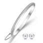 Sterling Silver Bangle with Ball Stud Earring Set