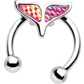 16G 5/16 Pink Mermaid Scale Tail Horseshoe Circular Barbell