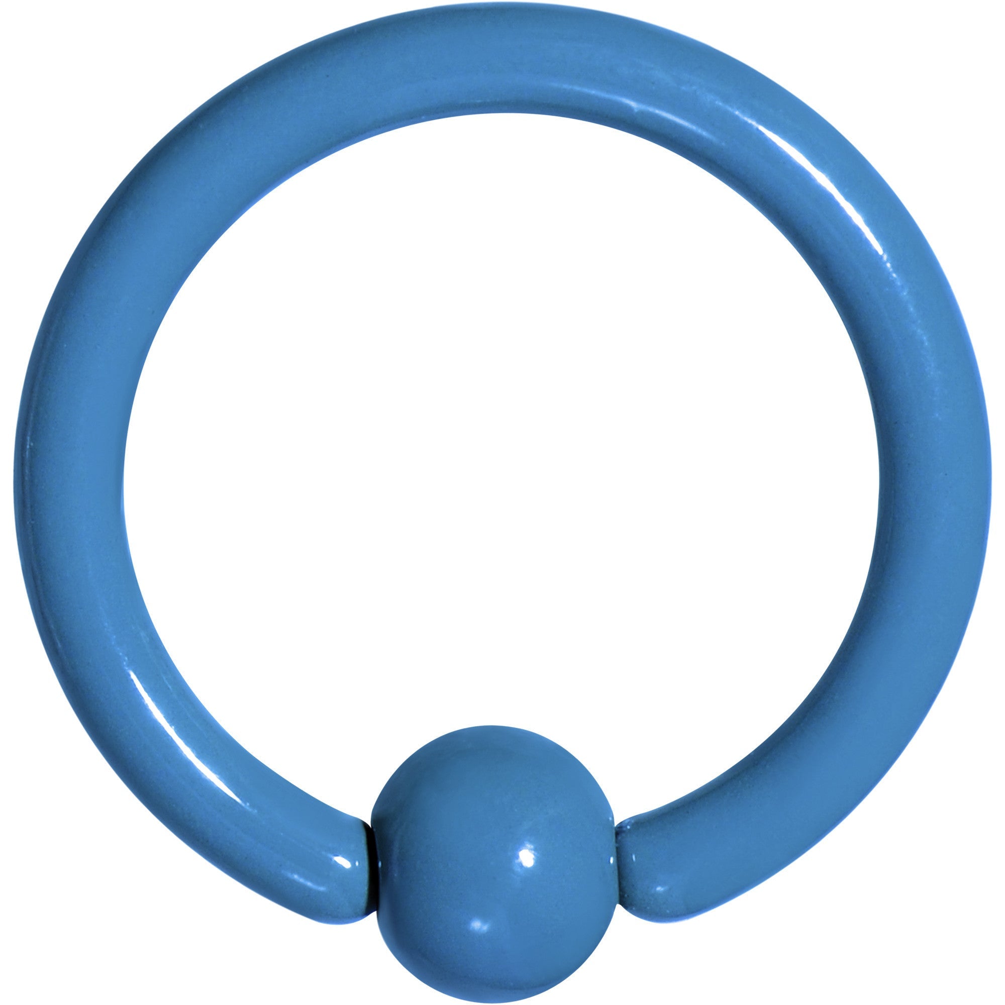 16G 5/16 Blue Acrylic Over Steel Captive Ring