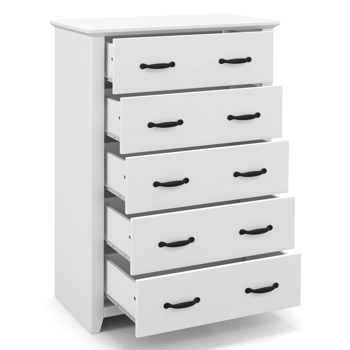 Tall Storage Dresser with 5 Pull-out Drawers for Bedroom Living Room