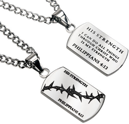 Crown of Thorns Dog Tag Necklace