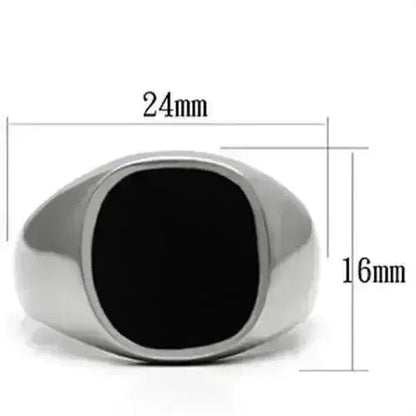 TK595 - High polished (no plating) Stainless Steel Ring with Epoxy  in