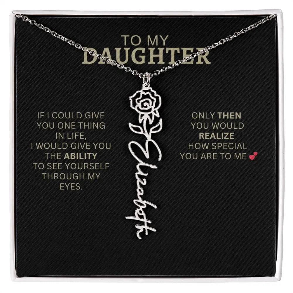 Birth Flower Necklace | Encouragement Gift for Daughter Going Through a Hard Time