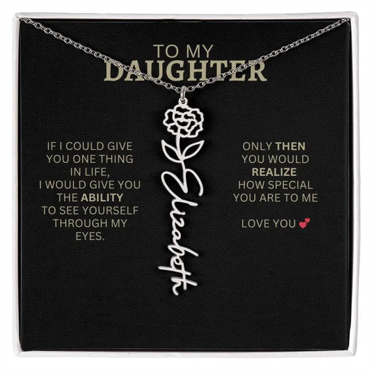 Birth Flower Necklace | Heartfelt New Mom Gift for Daughter from Mom or Dad