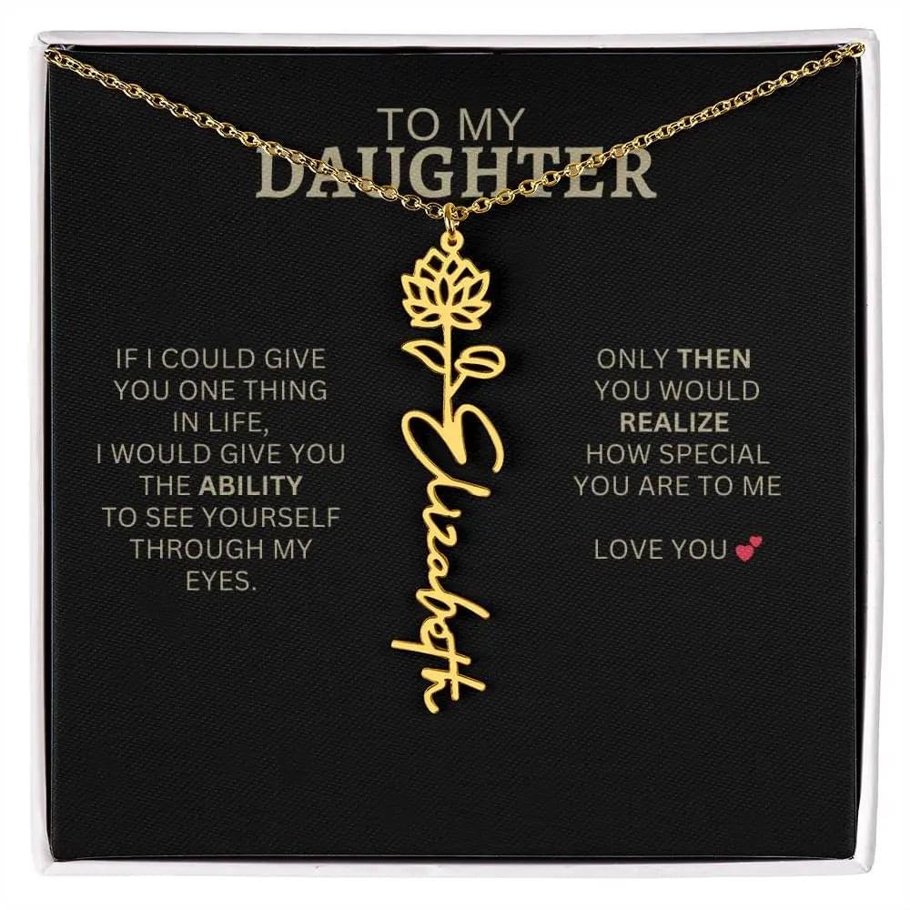 Birth Flower Necklace | Heartfelt New Mom Gift for Daughter from Mom or Dad