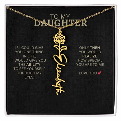 Birth Flower Necklace | Heartfelt New Mom Gift for Daughter from Mom or Dad