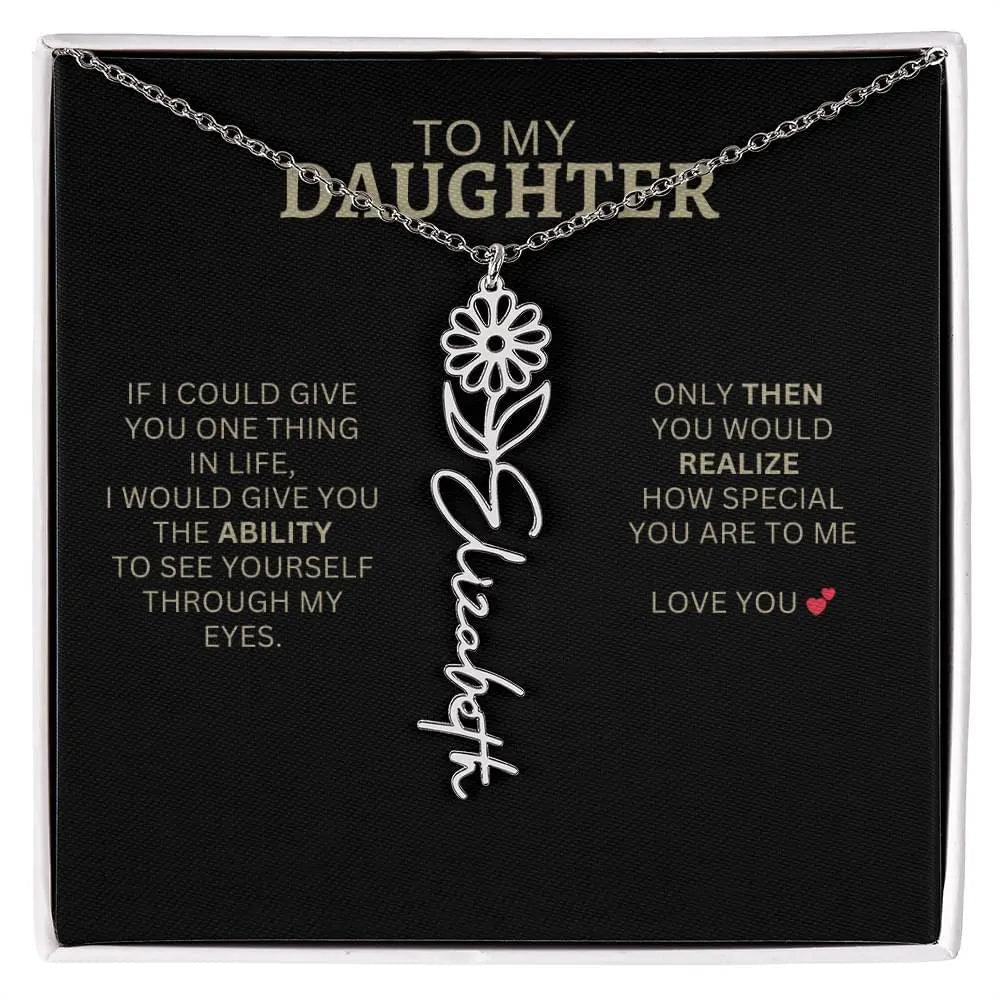 Birth Flower Necklace | Heartfelt New Mom Gift for Daughter from Mom or Dad