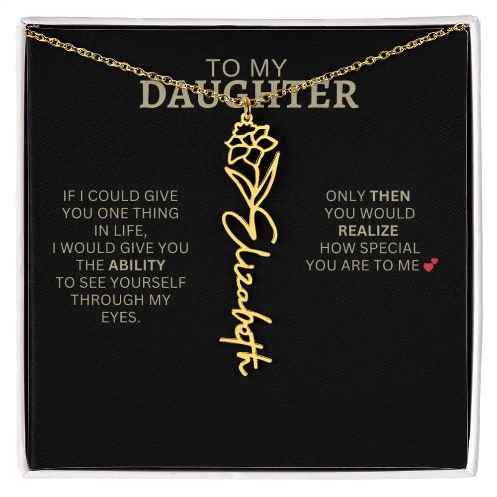 Birth Flower Necklace | Encouragement Gift for Daughter Going Through a Hard Time