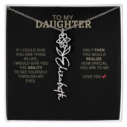 Birth Flower Necklace | Heartfelt New Mom Gift for Daughter from Mom or Dad