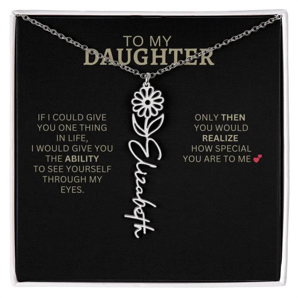 Birth Flower Necklace | Encouragement Gift for Daughter Going Through a Hard Time