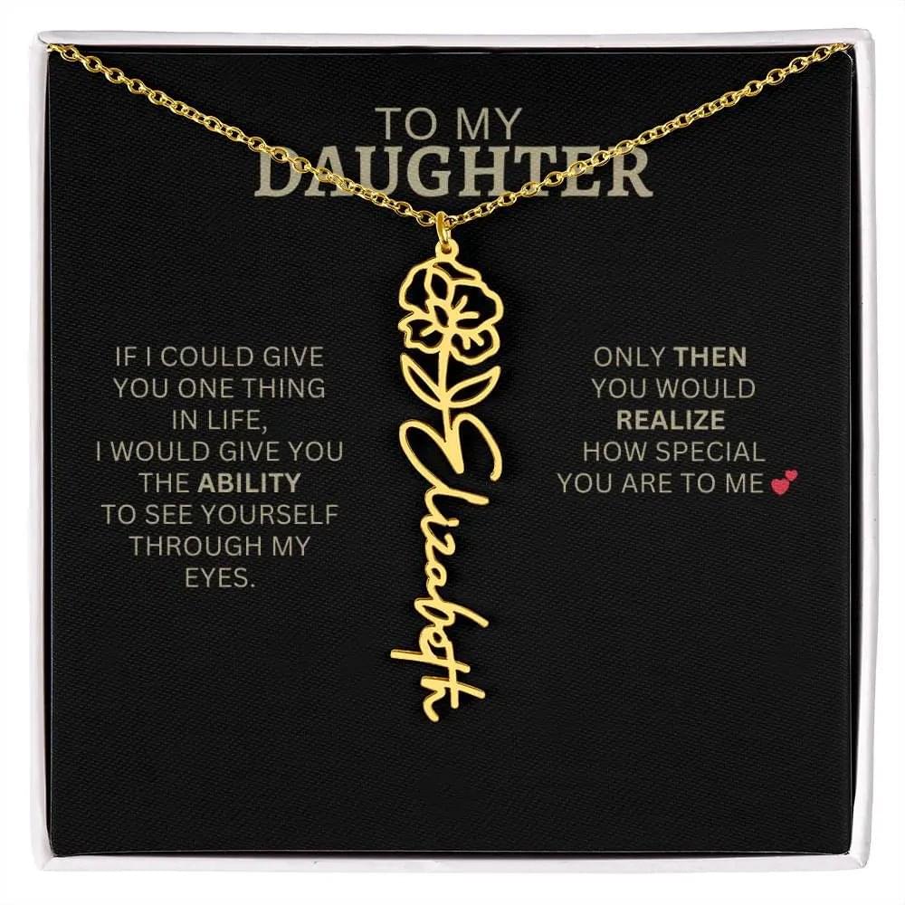 Birth Flower Necklace | Encouragement Gift for Daughter Going Through a Hard Time