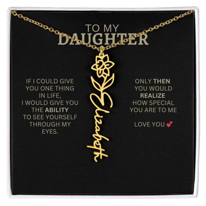 Birth Flower Necklace | Heartfelt New Mom Gift for Daughter from Mom or Dad