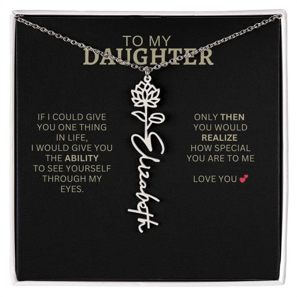 Birth Flower Necklace | Heartfelt New Mom Gift for Daughter from Mom or Dad