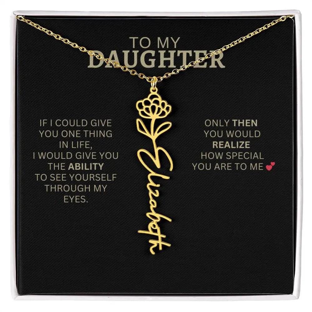 Birth Flower Necklace | Encouragement Gift for Daughter Going Through a Hard Time
