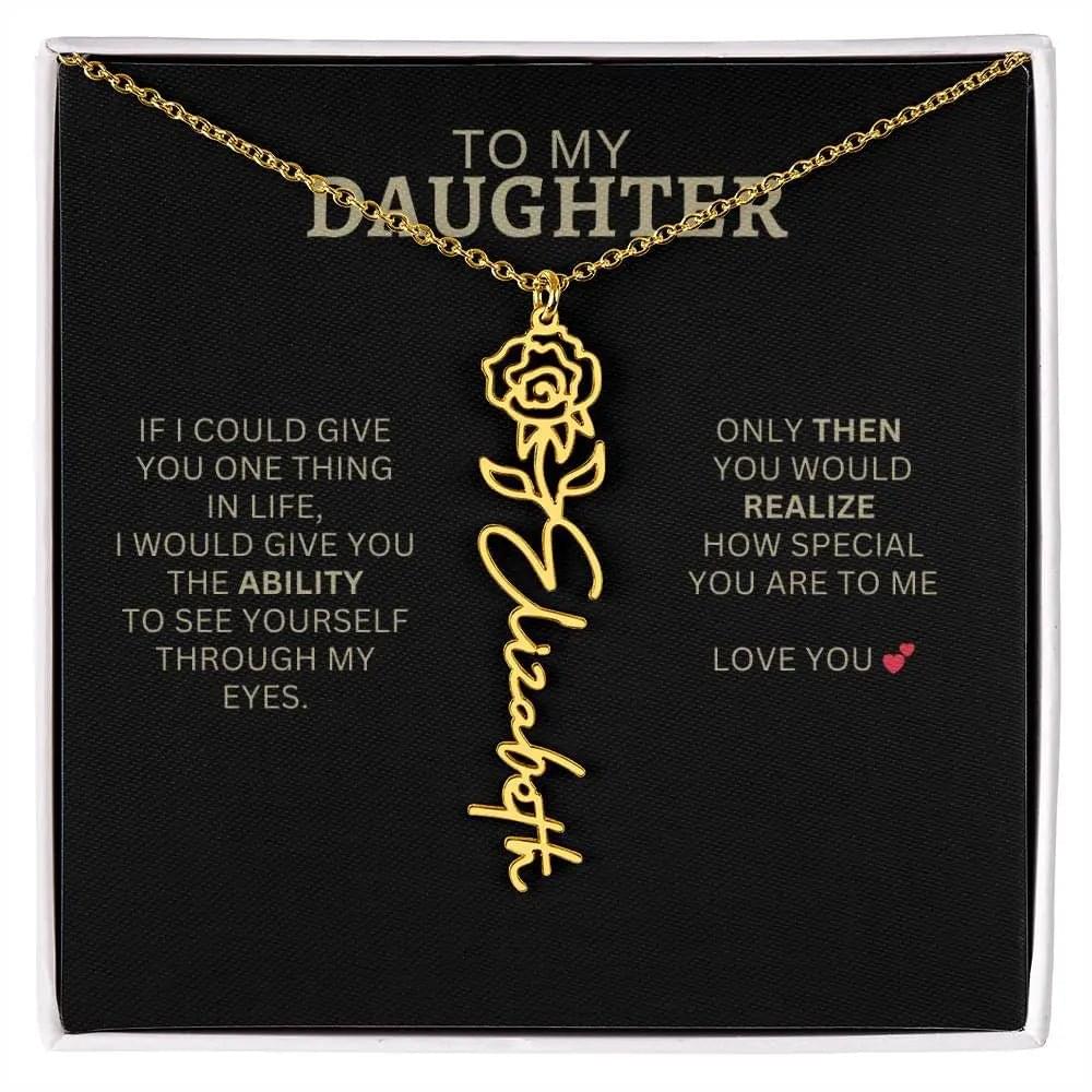 Birth Flower Necklace | Heartfelt New Mom Gift for Daughter from Mom or Dad