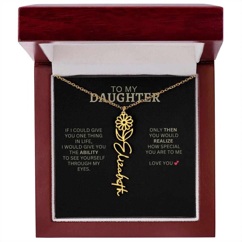 Birth Flower Necklace | Heartfelt New Mom Gift for Daughter from Mom or Dad