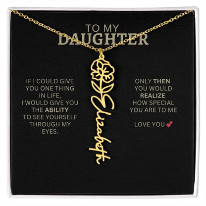 Birth Flower Necklace | Heartfelt New Mom Gift for Daughter from Mom or Dad