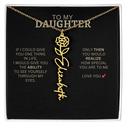 Birth Flower Necklace | Heartfelt New Mom Gift for Daughter from Mom or Dad