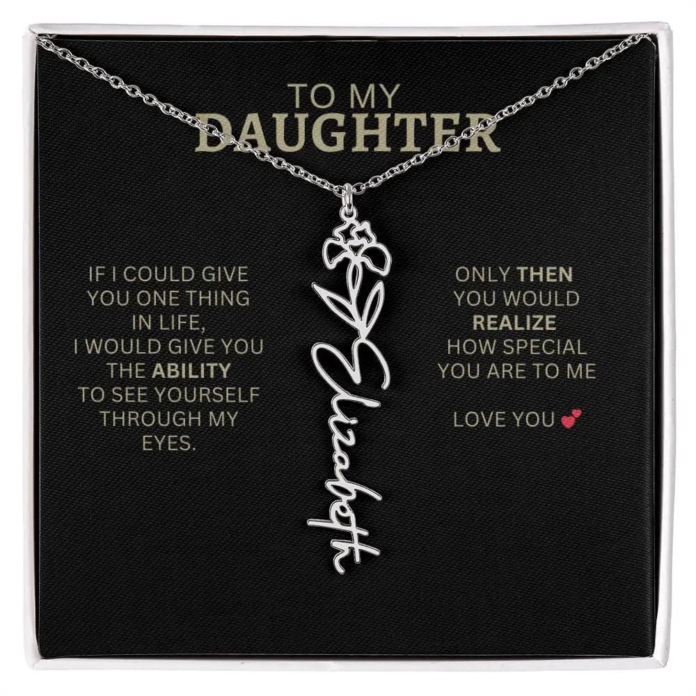 Birth Flower Necklace | Heartfelt New Mom Gift for Daughter from Mom or Dad