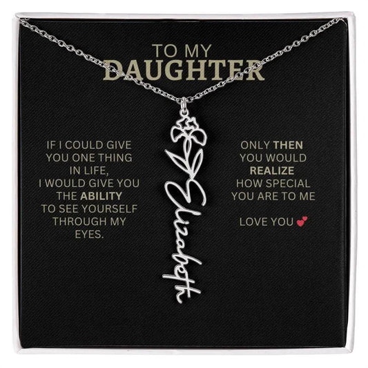 Birth Flower Necklace | Heartfelt New Mom Gift for Daughter from Mom or Dad