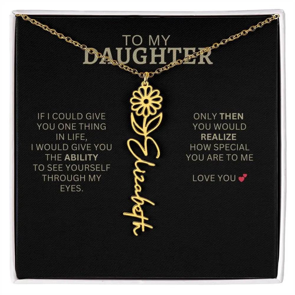 Birth Flower Necklace | Heartfelt New Mom Gift for Daughter from Mom or Dad