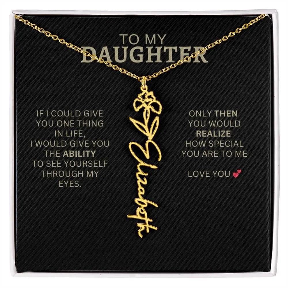 Birth Flower Necklace | Heartfelt New Mom Gift for Daughter from Mom or Dad