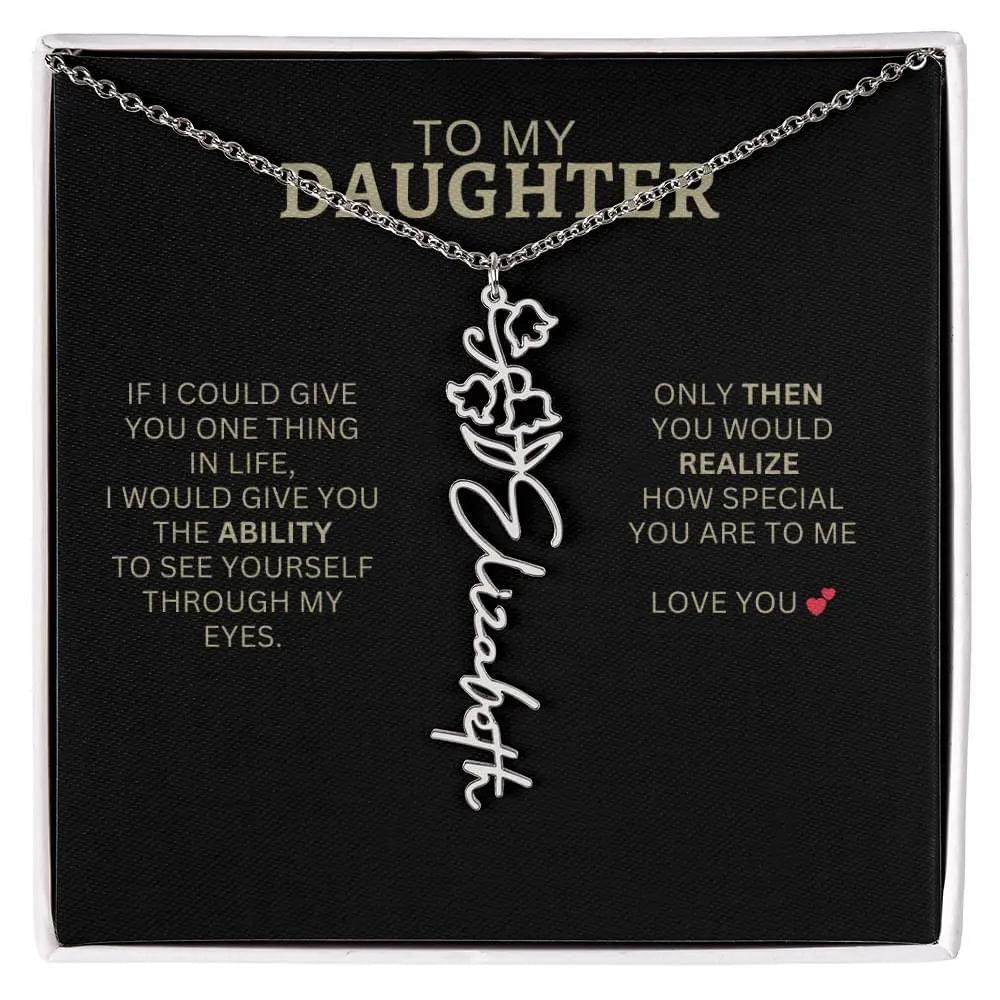 Birth Flower Necklace | Heartfelt New Mom Gift for Daughter from Mom or Dad