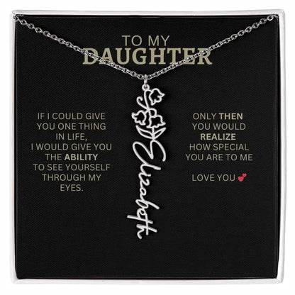 Birth Flower Necklace | Heartfelt New Mom Gift for Daughter from Mom or Dad