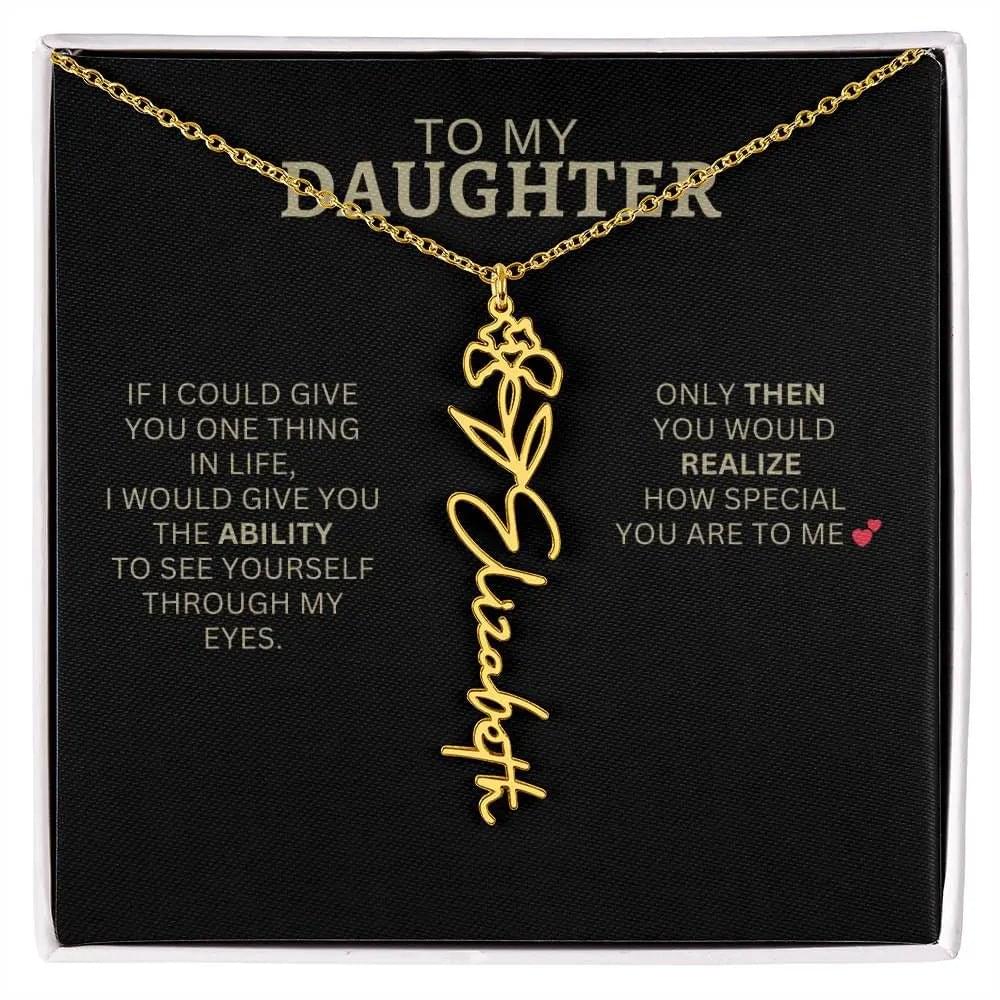 Birth Flower Necklace | Encouragement Gift for Daughter Going Through a Hard Time