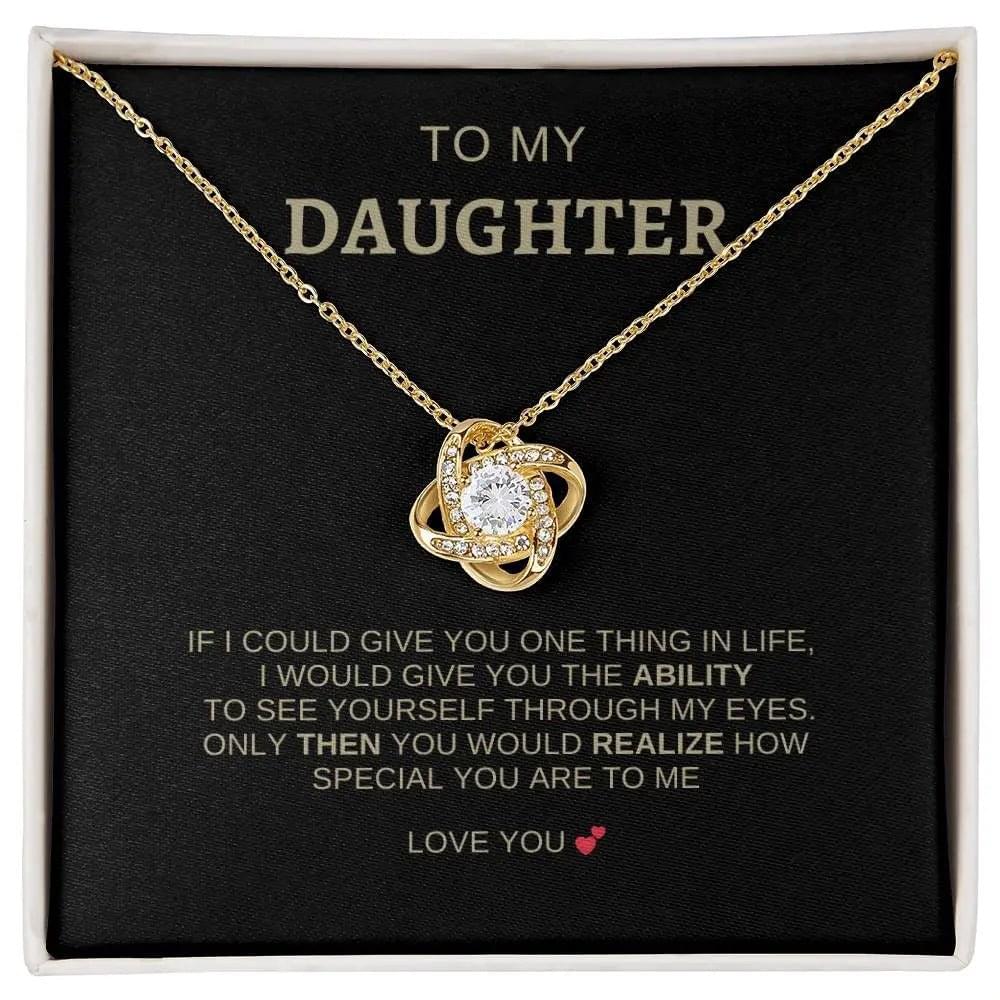 To My Daughter | I Love You - Love Knot Necklace