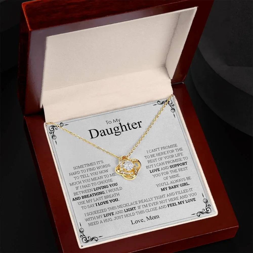 To My Daughter | I Love You - Love Knot Necklace
