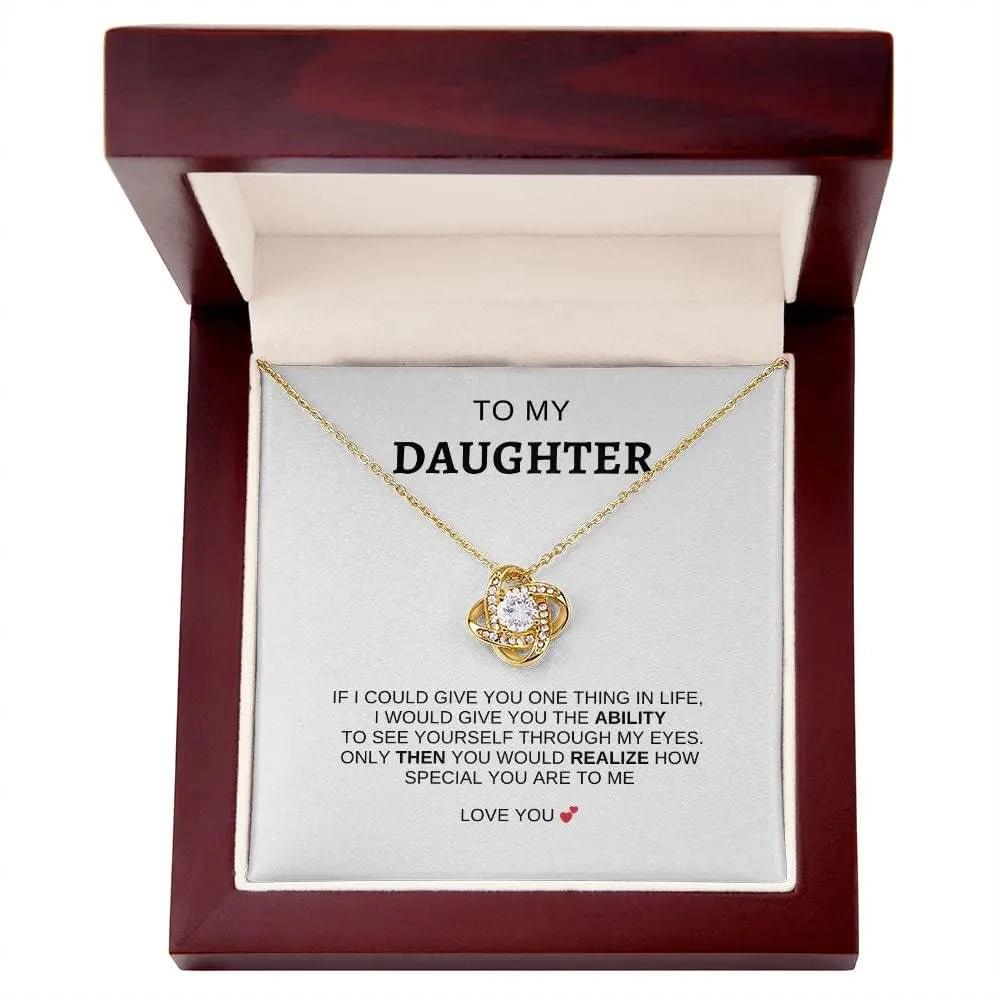 To My Daughter | I Love You - Love Knot Necklace