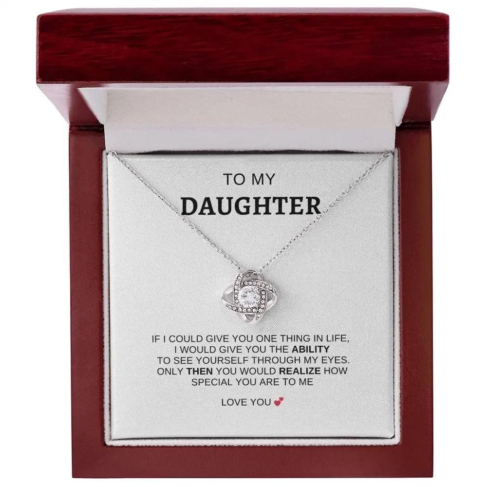 To My Daughter | I Love You - Love Knot Necklace