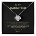 To My Daughter | I Love You - Love Knot Necklace