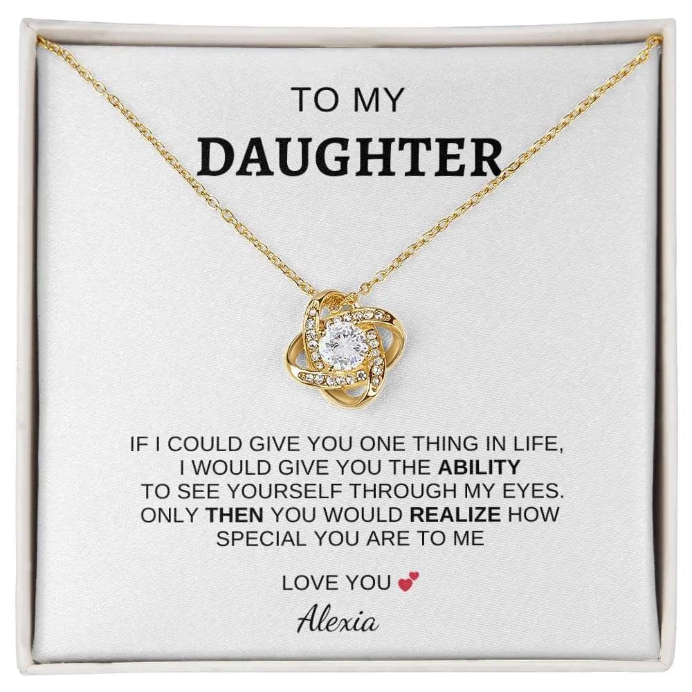 I Love You" Daughter Love Knot Necklace