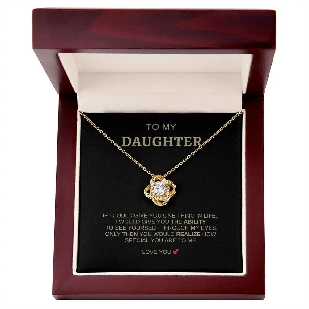 To My Daughter | I Love You - Love Knot Necklace