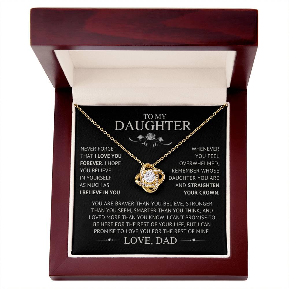 To My Daughter - Love Dad I Love Knot Necklace