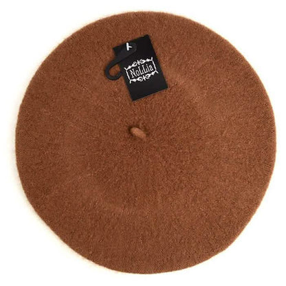 Traditional Women's Men's Solid Color Plain Wool French Beret One Size