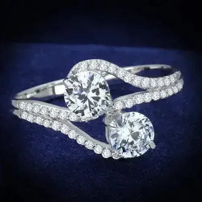 925 Sterling Silver Rhodium Ring – AAA Clear CZ Solitaire