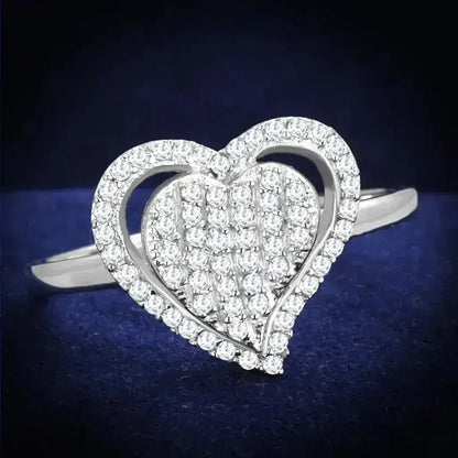 TS192 Rhodium Sterling Silver Ring – AAA Clear CZ Solitaire