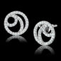 TS511 - Rhodium 925 Sterling Silver Earrings with AAA Grade CZ  in