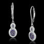 TS532 - Rhodium + Ruthenium 925 Sterling Silver Earrings with AAA