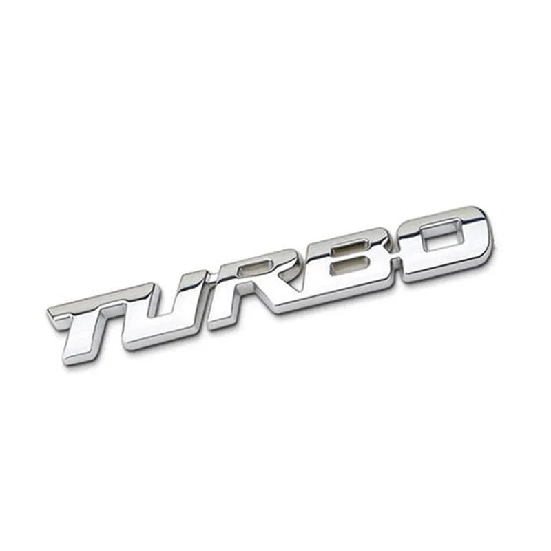 Turbocharged Metal Alloy 3D Car Sticker Badge | Sporty Decorative Car Emblem