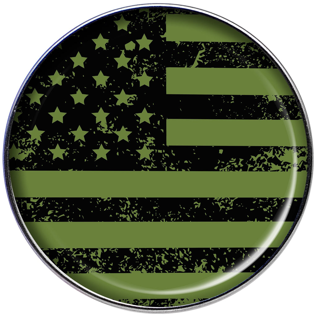 16G 1/4 Green American Flag Tragus Cartilage Earring