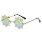 Unisex Elegant Diamond Shape Rimless Sunglasses Vintage Sun Glasses Cute Designs Excellent Gift For Summer