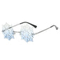Unisex Elegant Diamond Shape Rimless Sunglasses Vintage Sun Glasses Cute Designs Excellent Gift For Summer