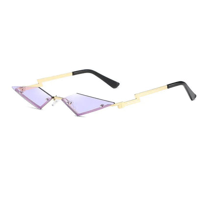 Unisex Elegant Diamond Shape Rimless Sunglasses Vintage Sun Glasses Cute Designs Excellent Gift For Summer