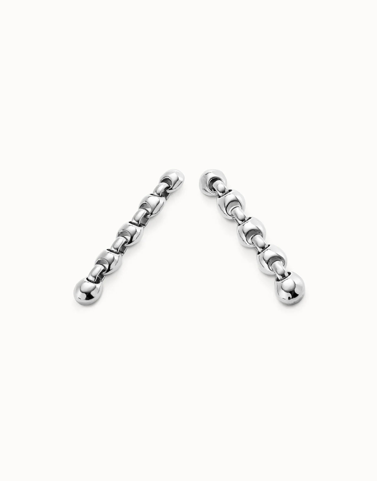 Uno De 50 Drop earrings with bead shaped links Silver