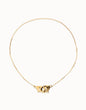 Uno De 50 Necklace with interlaced carabiner detail Gold